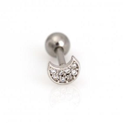 Crescent Moon Peircing For Tragus Helix Lobe Use..