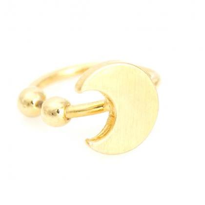 1 Crescent Moon Non Pierced Ear Wrap Gold Plated..