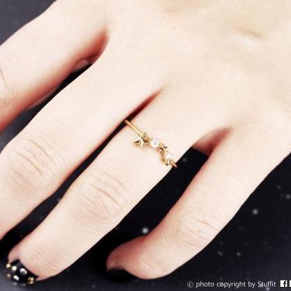 Stars Ring Shiny Constellation Ring Gold Plated..