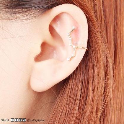 Constellation Ear Cuff Non Pierced Ear Wrap Gold..