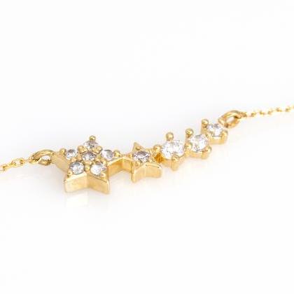 Multi Stars Bracelet Shiny Bracelet Gold Plated..