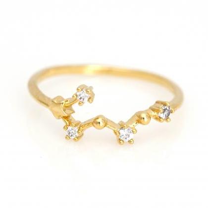 Virgo Ring Constellation Sign Gold Plated Over..