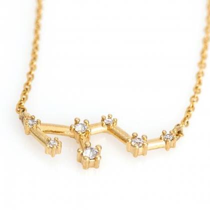 Leo Necklace Zodiac Necklace Gold Plated Over..
