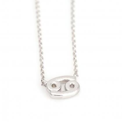 Cancer Necklace Zodiac Necklace Rhodium Plated..
