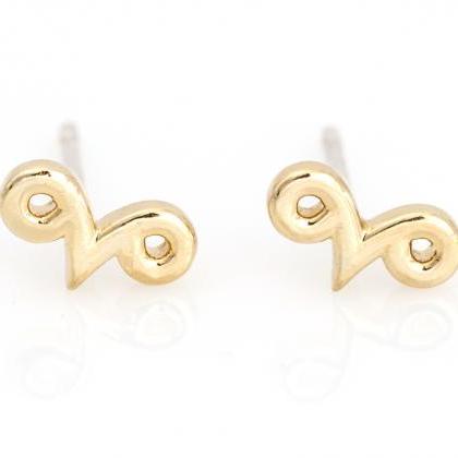 Aries Earrings Zodiac Stud Delicate Earrings Gold..