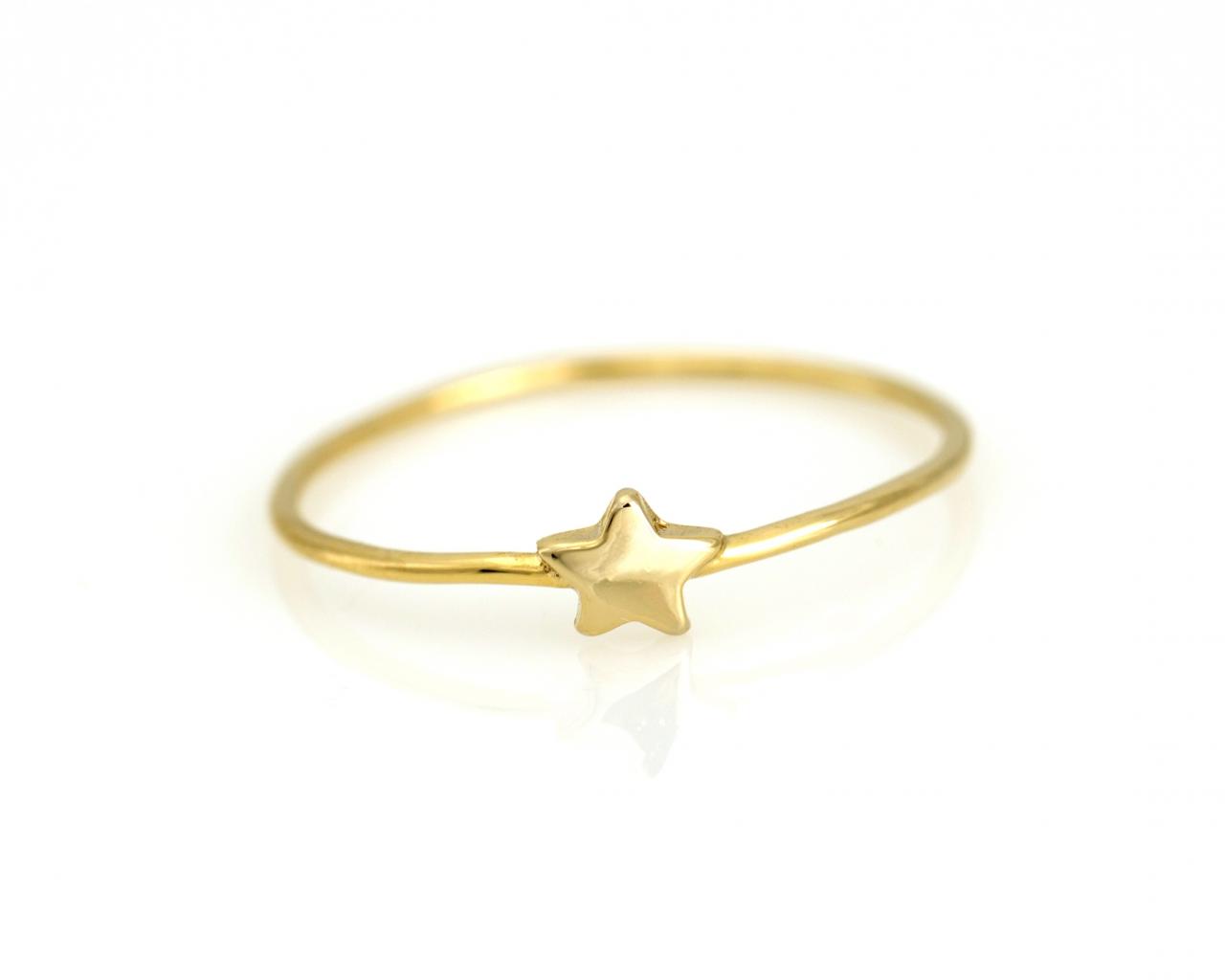 1 Star Ring Delicate Shiny Ring Gold Plated Over Brass 5nbar11
