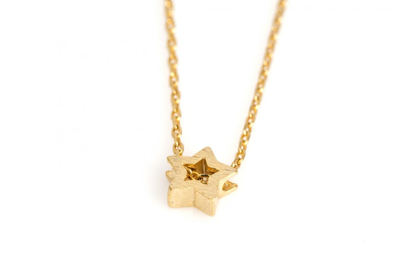 1 Star Necklace Delicate Star Necklace Gold Plated Over Brass 5nban4