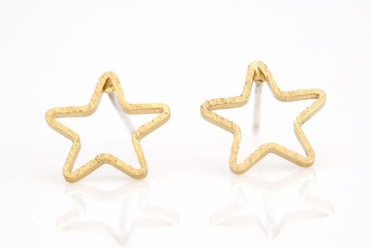 Star Stud Earrings In Gold, Jewelry