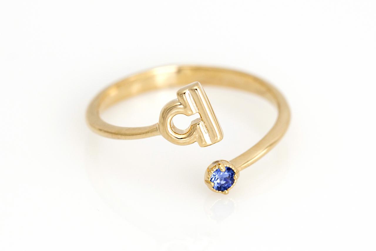 Libra Open Ring Zodiac Sign Gold Plated Over Brass 5naar17