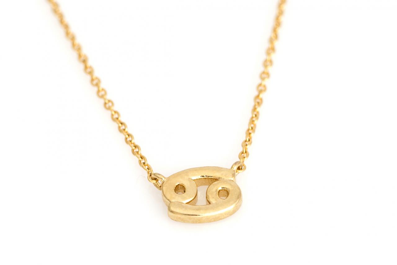 Cancer Necklace Zodiac Necklace Gold Plated Over Brass 5naan14