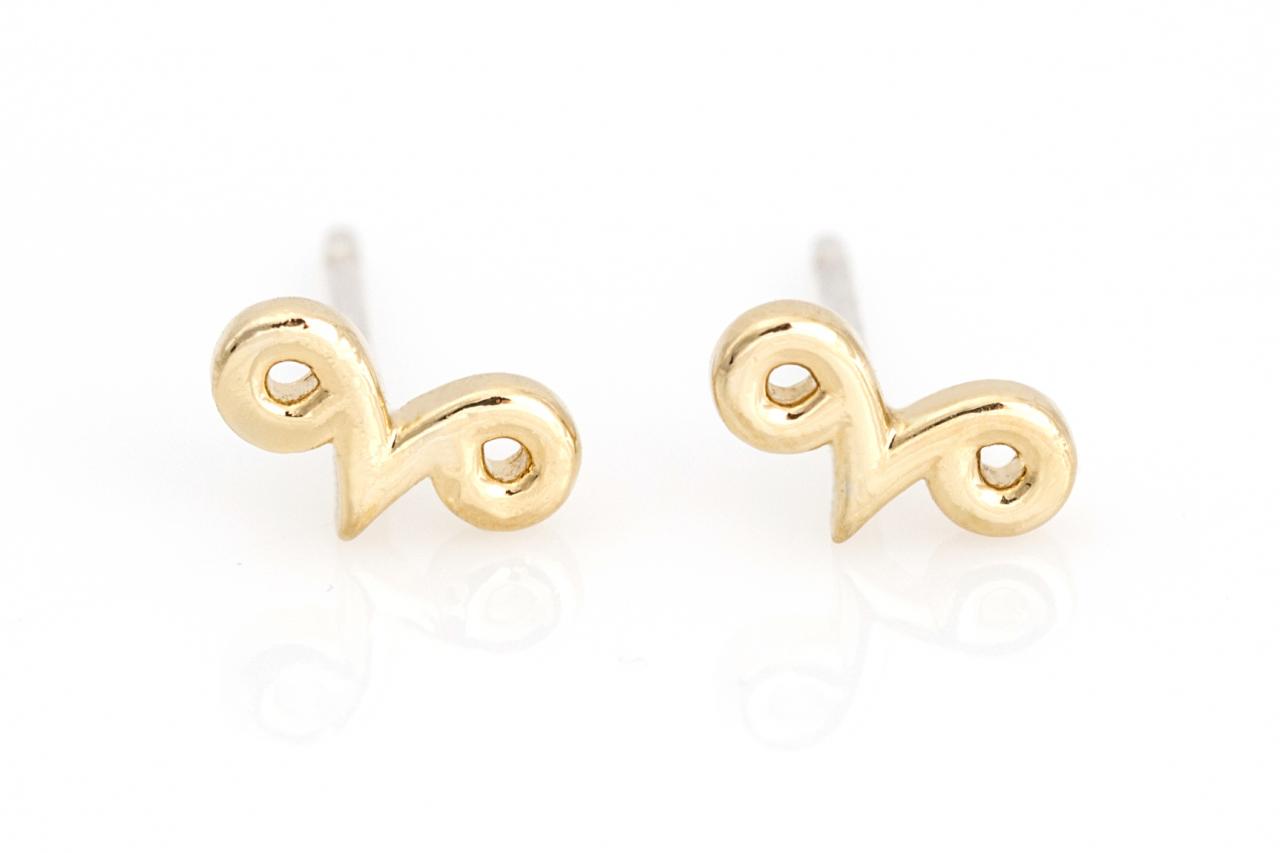 Aries Earrings Zodiac Stud Delicate Earrings Gold Plated Over Brass 5naae11