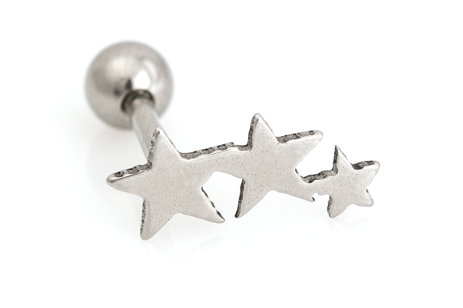 3 Stars Piercinggoldsilvermetal Stars Tragus Piercinghelix and Tragus Jewelry